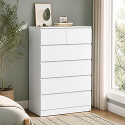 Reliable White Chest of Drawers with Practical Storage Solution
