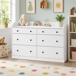 Warm and Reliable Six Drawer Dresser for Bedrooms