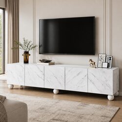 Warm White TV Unit 200cm for Your Living Room