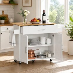 Reliable Kitchen Island Trolley with Ample Storage Space
