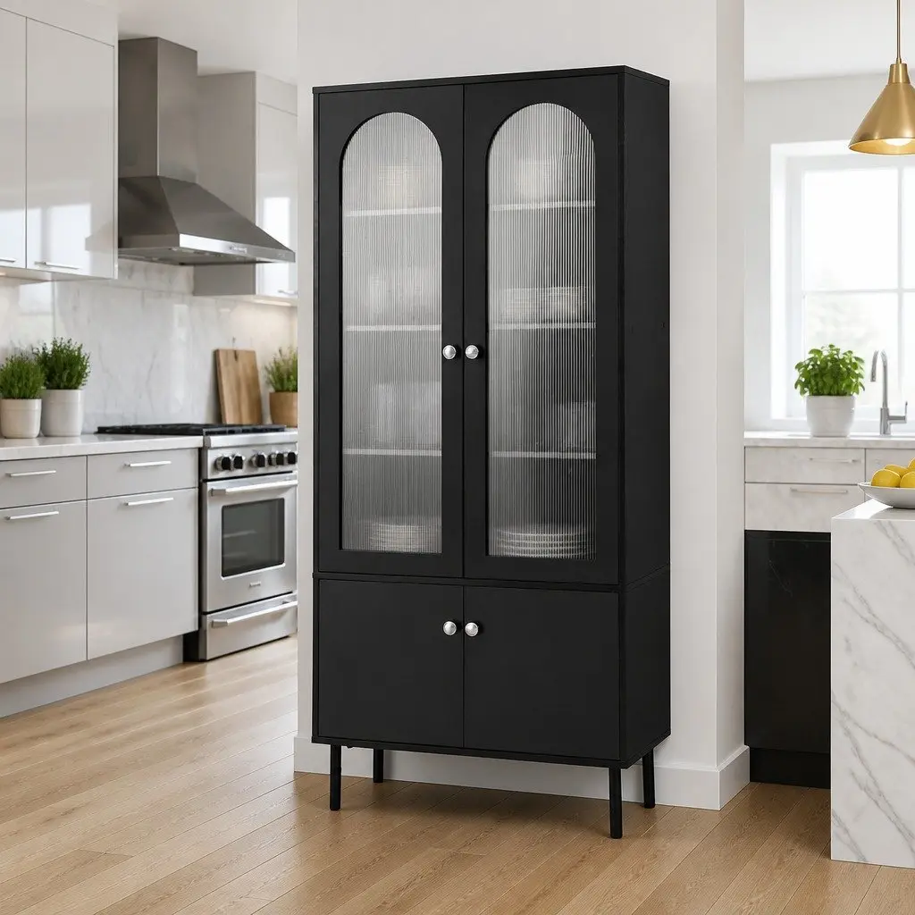 Black Buffet Sideboard with Ample Storage Space