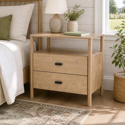A Warm and Practical Pine Wood Nightstand