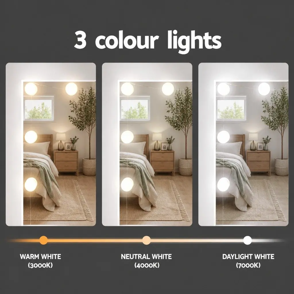 Dressing Table Set with LED Lighting and Storage