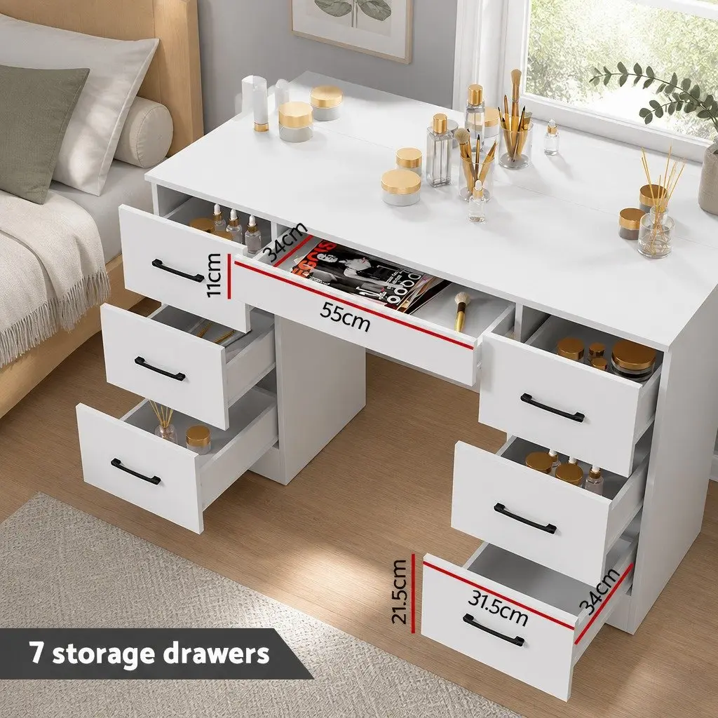 Dressing Table Set with LED Lighting and Storage