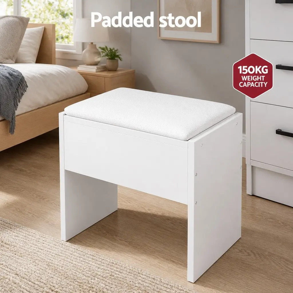 Dressing Table Set with LED Lighting and Storage