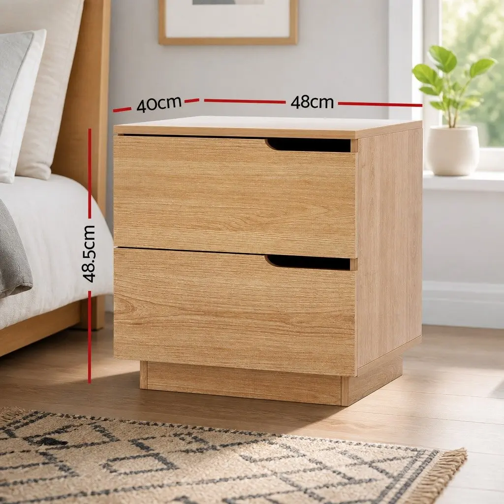 Bedside Table with Two Easy-Access Drawers
