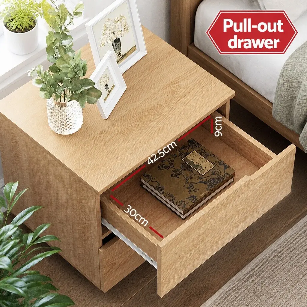 Bedside Table with Two Easy-Access Drawers