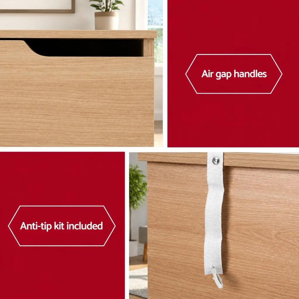 Bedside Table with Two Easy-Access Drawers