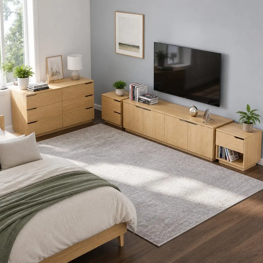 Bedside Table with Two Easy-Access Drawers
