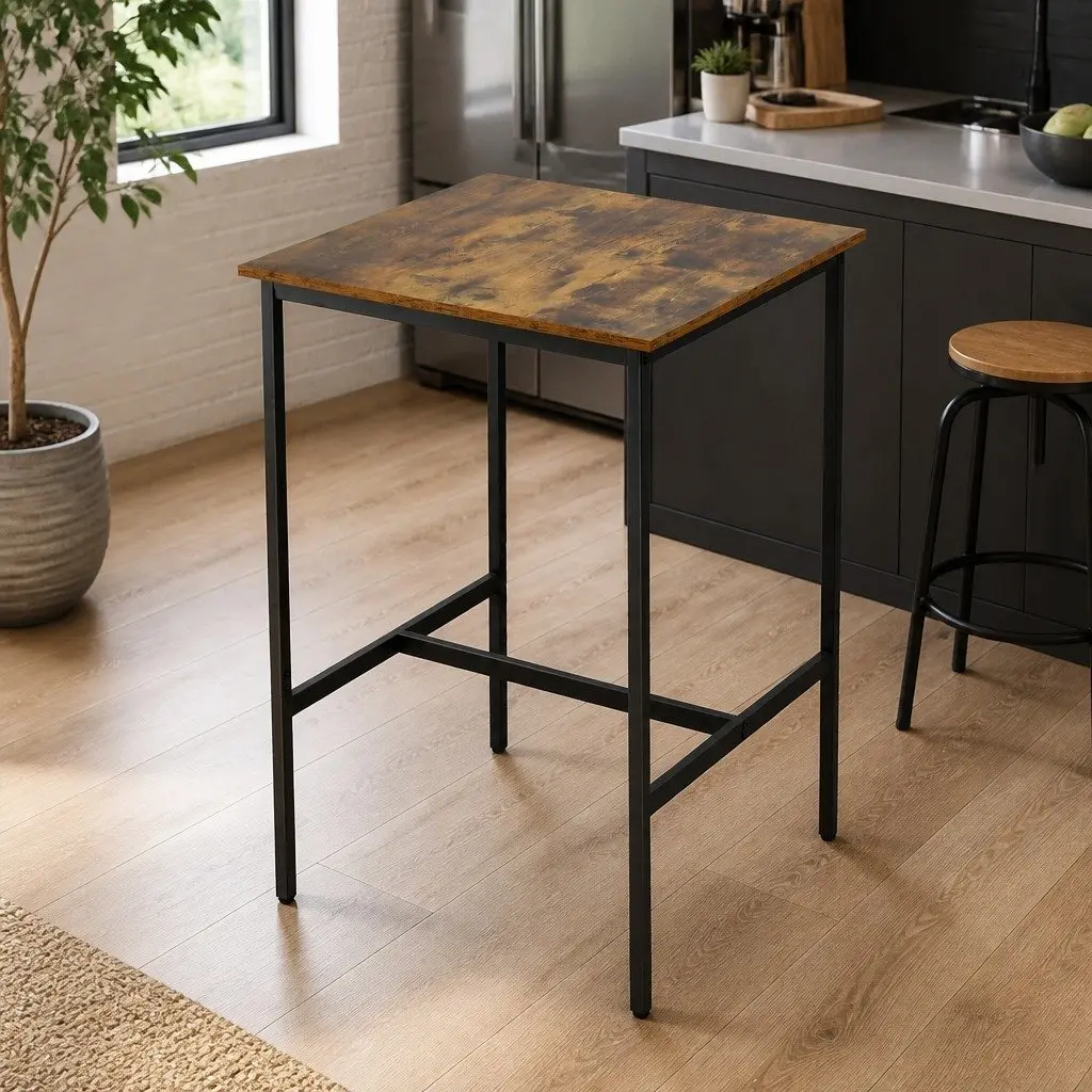 Vintage Walnut Bar Table, Easy to Assemble 60x92cm