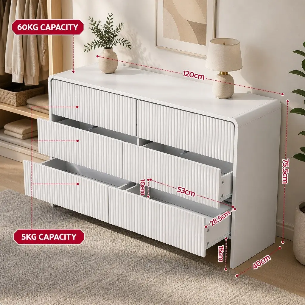 6 Drawer Chest with High Stability