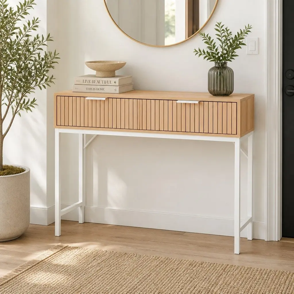 92cm Console Table with Two Drawers