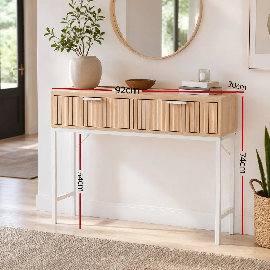 92cm Console Table with Two Drawers