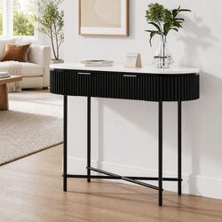 Reassuringly Practical Yellow Console Table with Drawers