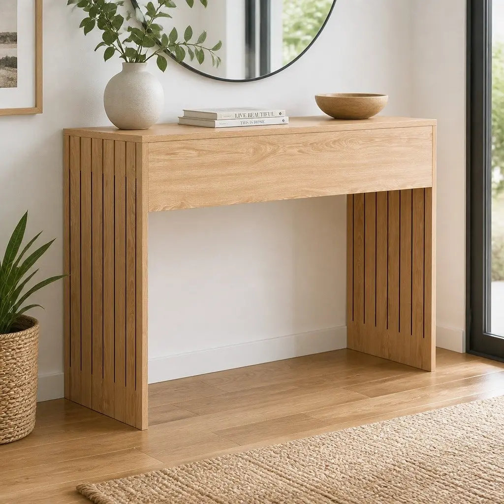 Console Table with Fluted Panels