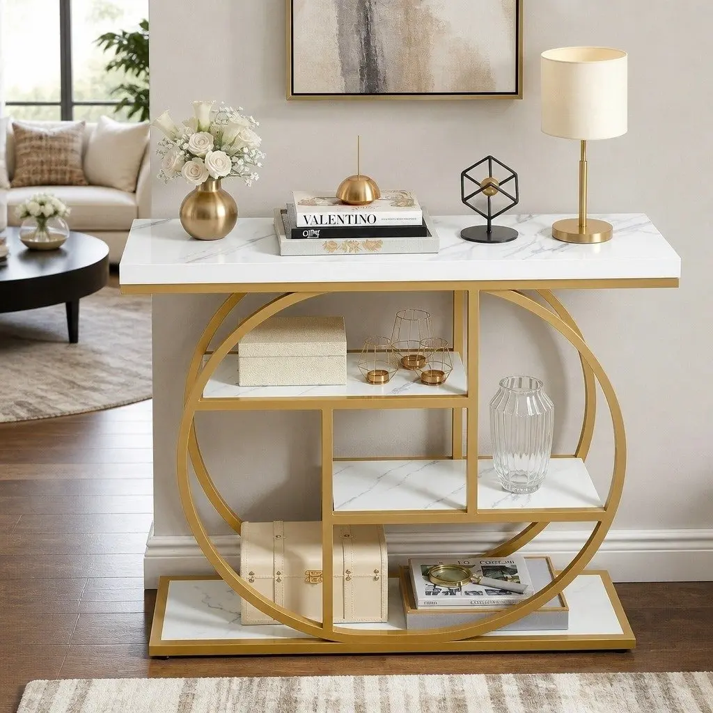 Console Table with 4 Shelves