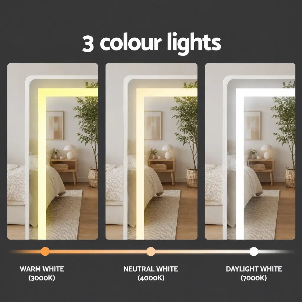 Dressing Table Set Makeup Vanity Desk LED Hollywood Mirror White with Stool