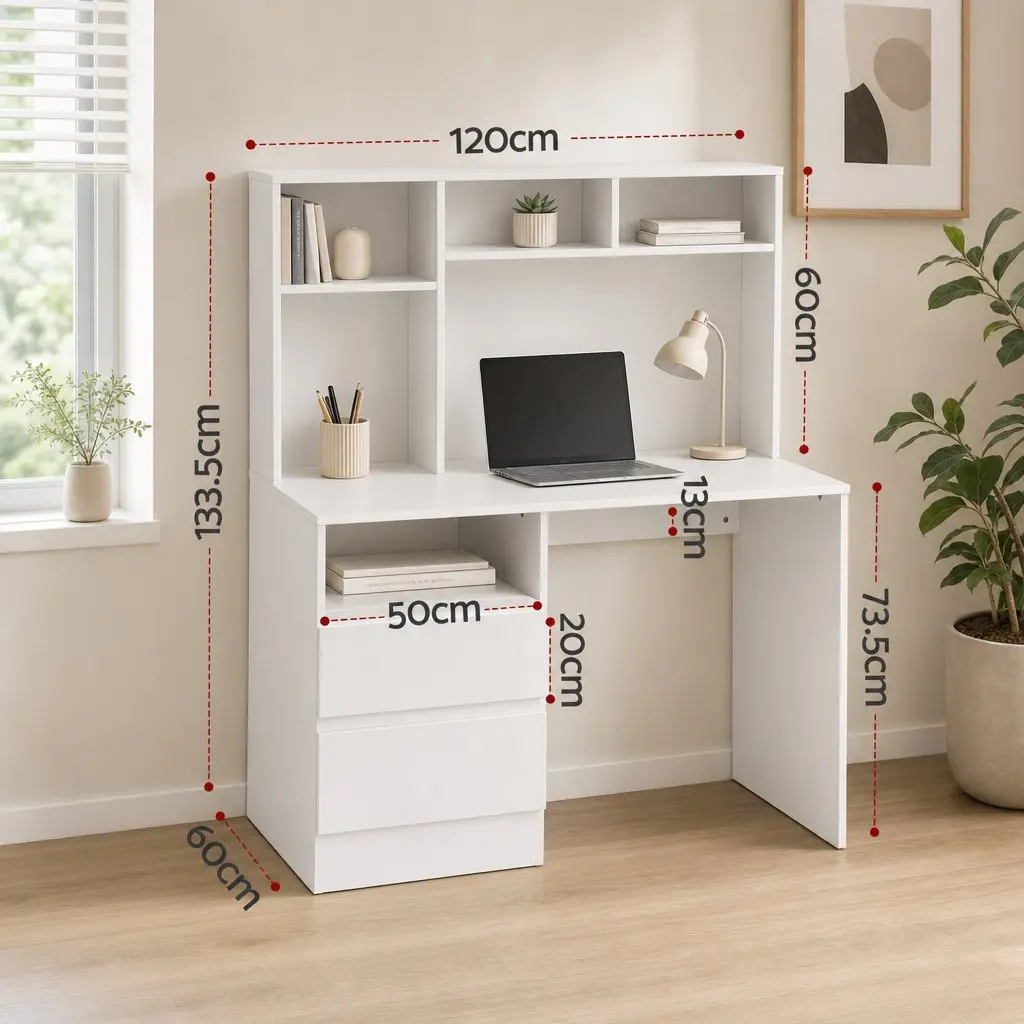 Computer Desk Office Study Table 120cm White