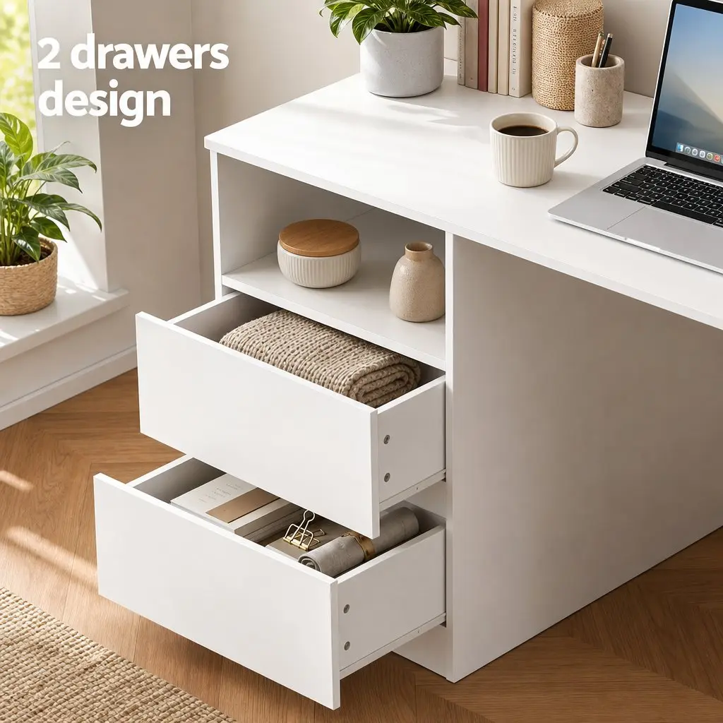 Computer Desk Office Study Table 120cm White