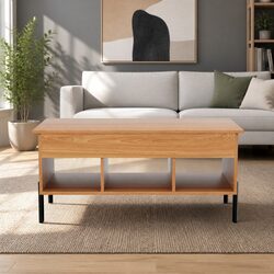 Quality Oak Lift Top Coffee Table with Storage