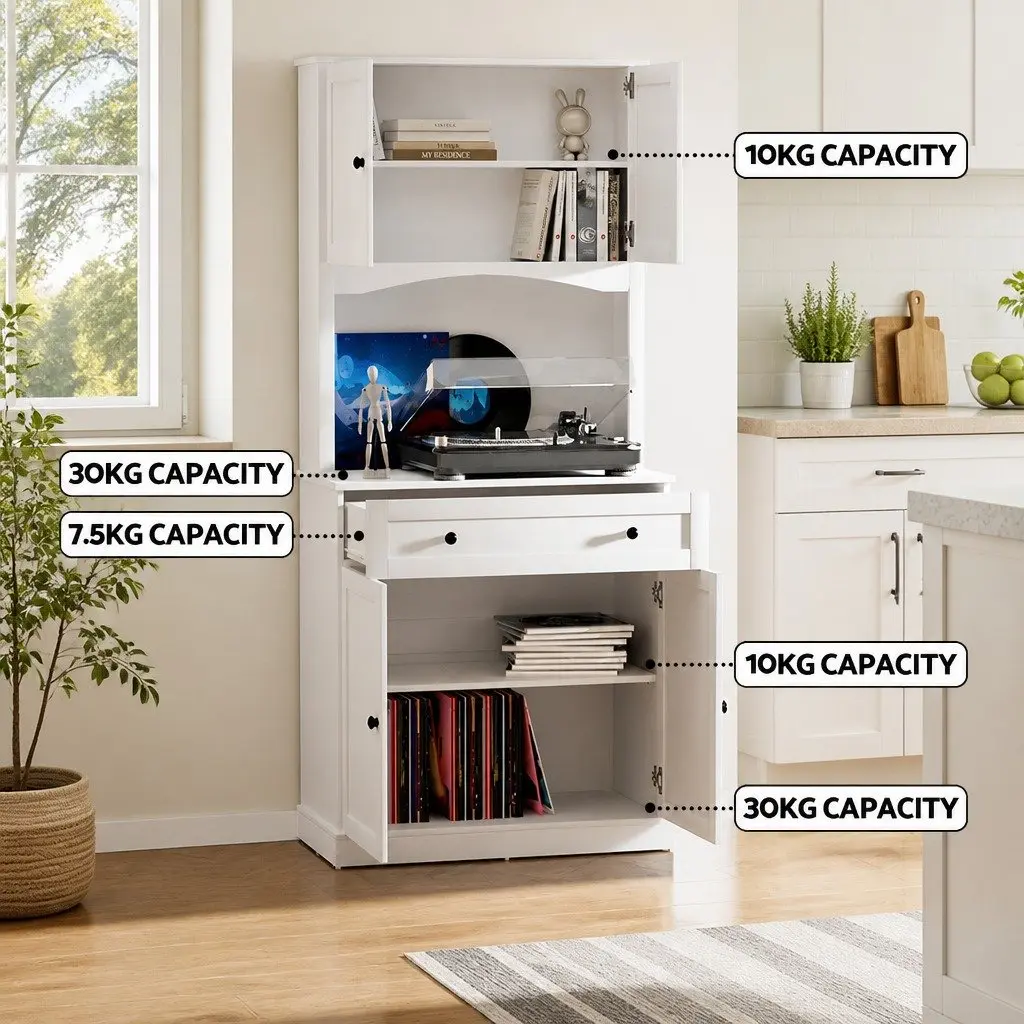 White 180cm Buffet Sideboard for Storage