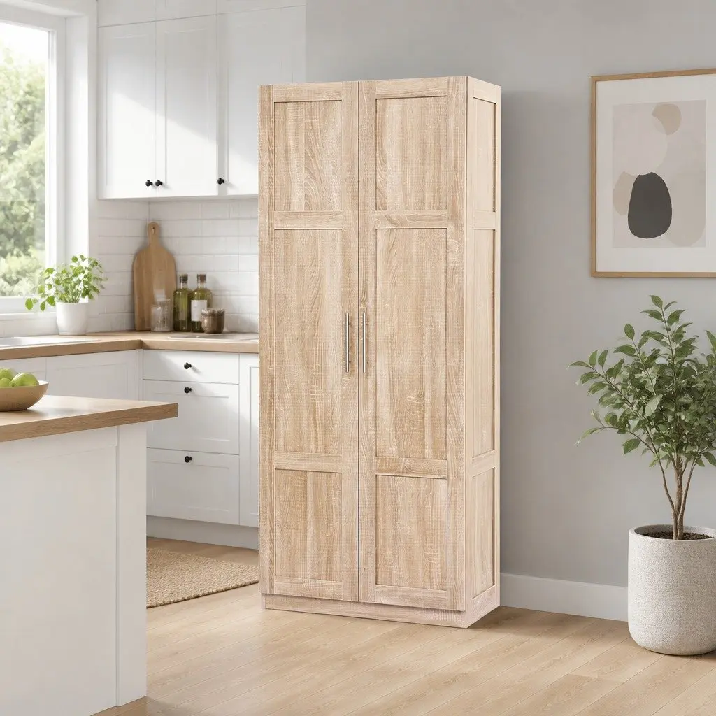 Buffet Sideboard Cupboard Cabinet Pantry Organiser Storage 4 Adjustable Shelves