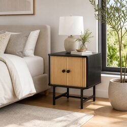 Value-Oriented Black Bedside Table with Storage