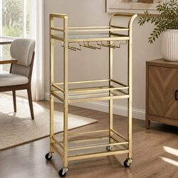 Practical Gold Kitchen Island Cart for Everyday Use
