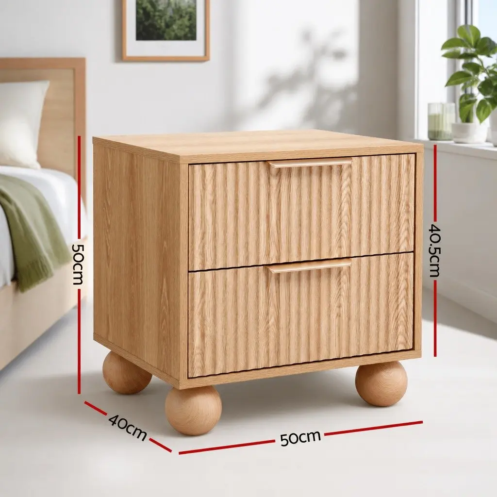 Pine Bedside Table with Ample Storage