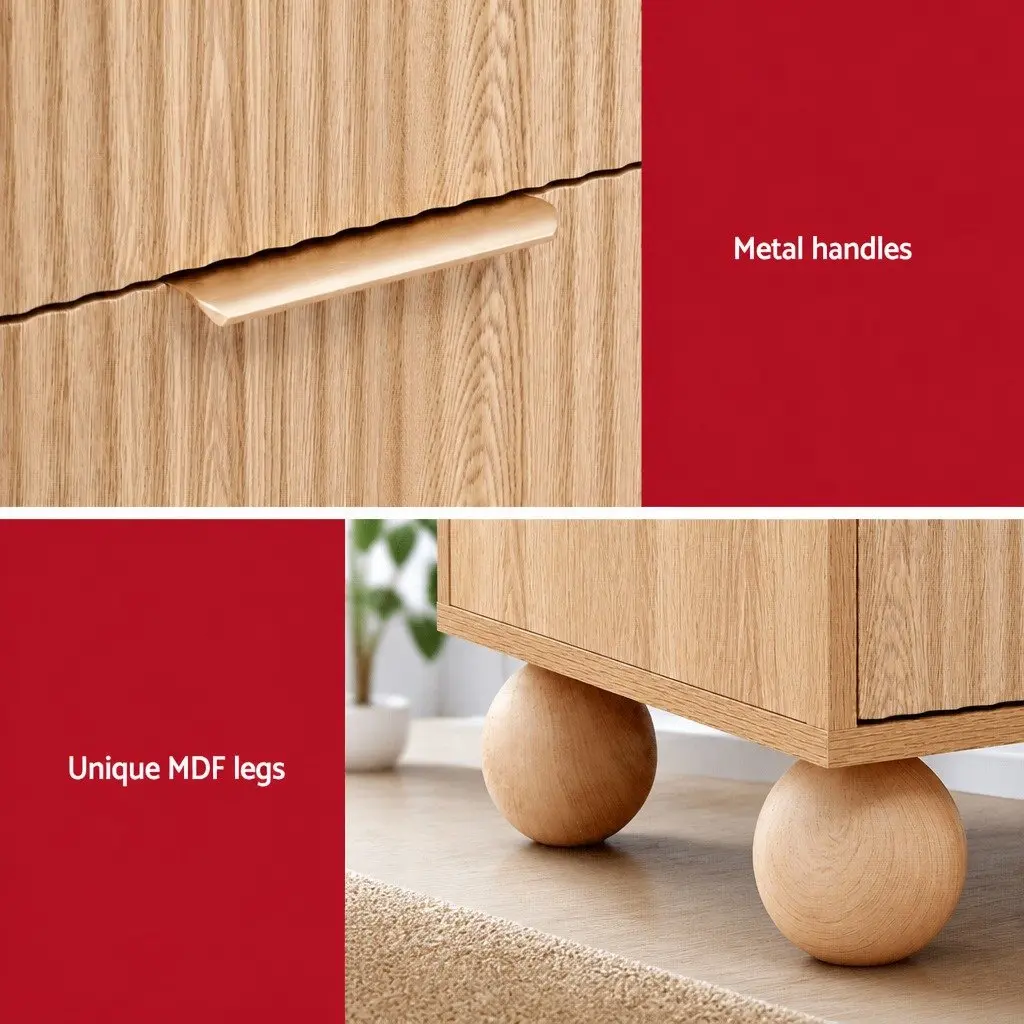 Pine Bedside Table with Ample Storage