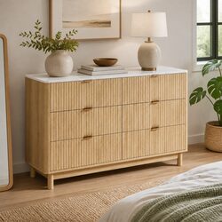 6 Drawer Chest of Drawers Dresser Storage Cabinet Pine Wooden Bedroom Furniture