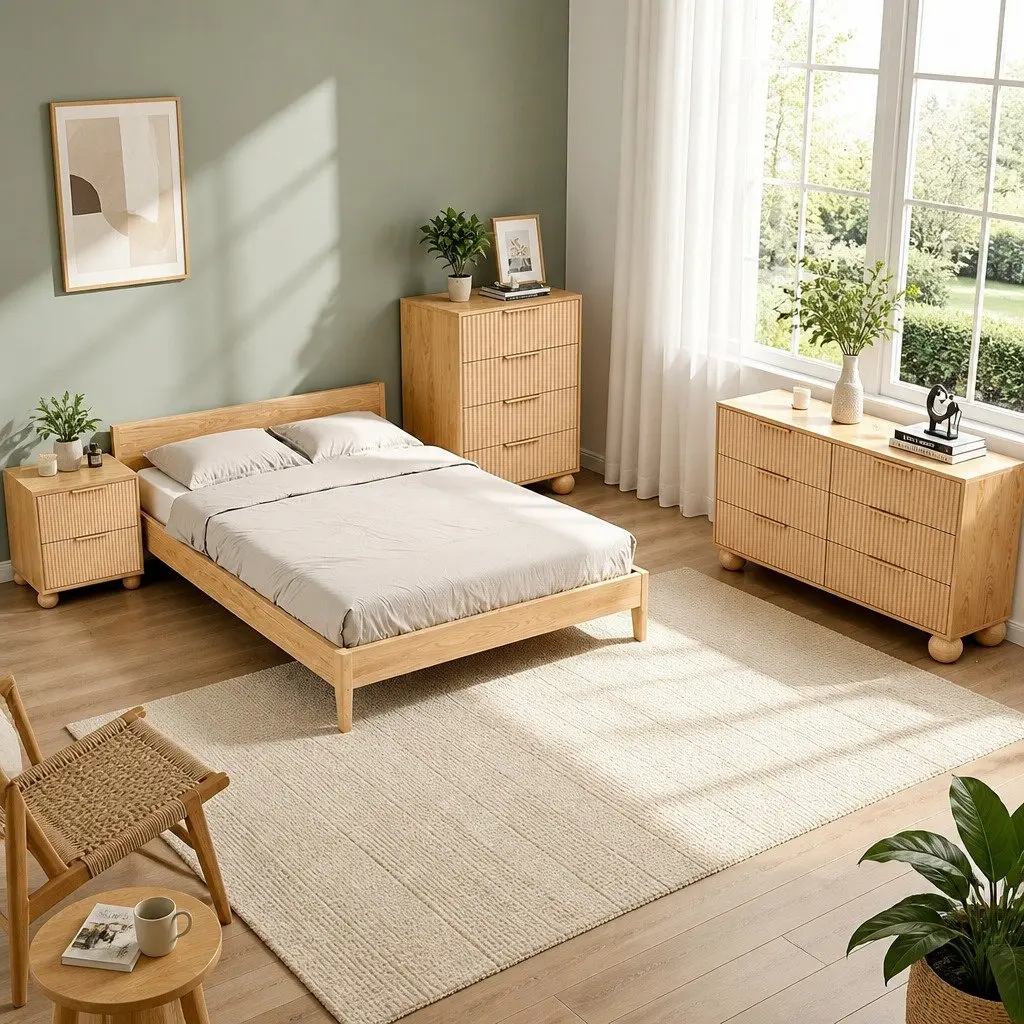 4 Drawer Chest of Drawers Storage Cabinet Bedroom Tallboy Pine 60W x 40D x 90H cm