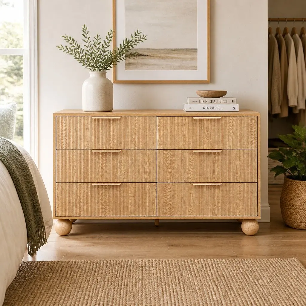 6 Drawer Chest of Drawers Storage Cabinet Bedroom Furniture Pine
