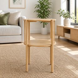 Reliable Round Coffee Table with Ample Storage