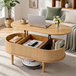 Stylish Lift Top Coffee Table 100cm with Ample Storage