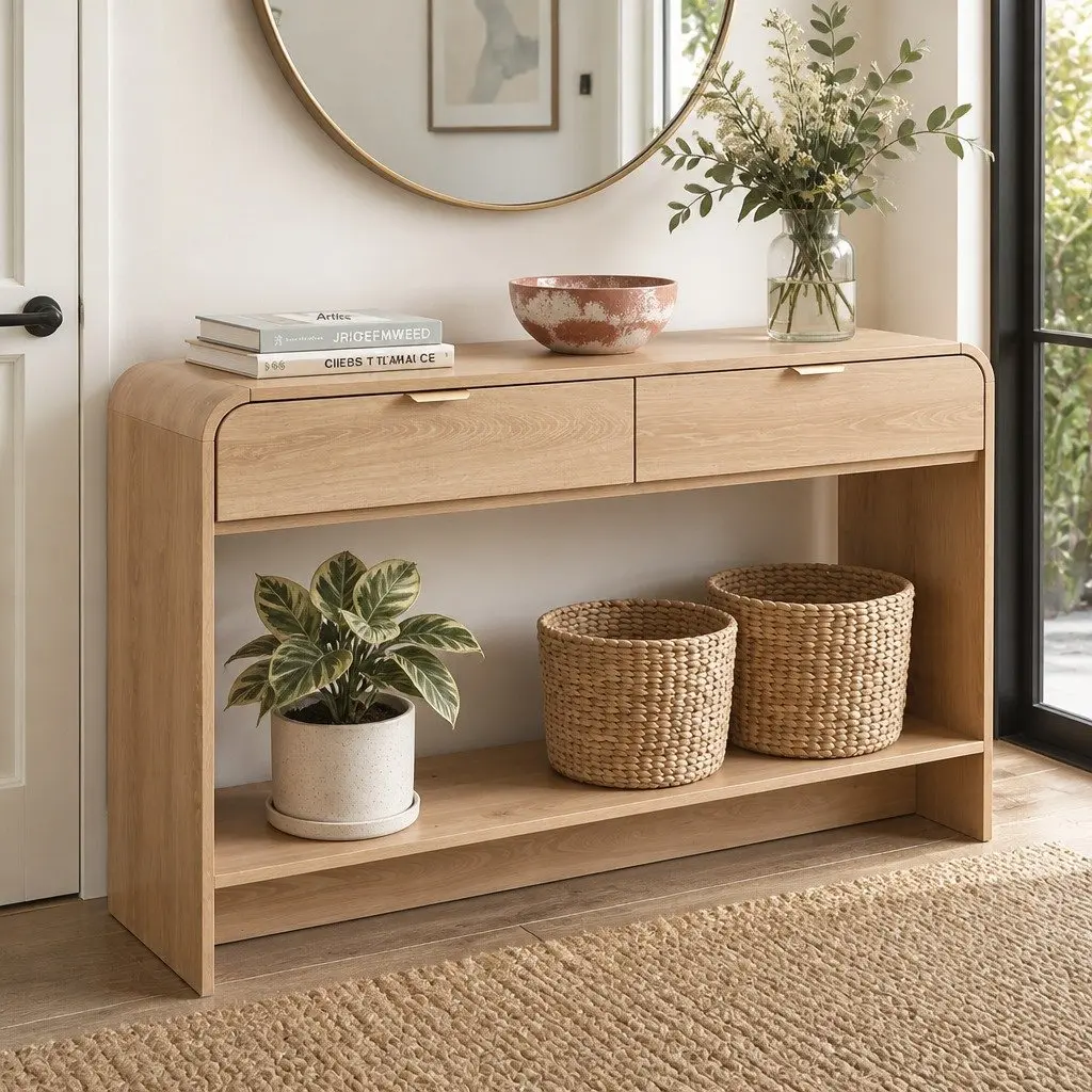 Console Table with Ample Storage Solutions