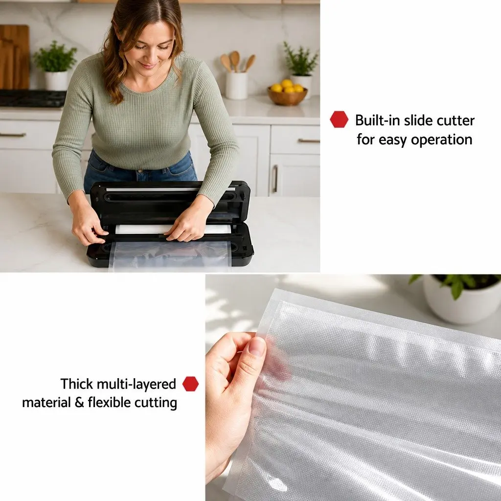 Food Vacuum Sealer Machine Automatic Seal 5 Modes 370mm Silver and Black