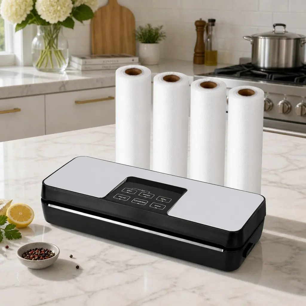 Food Vacuum Sealer Machine Automatic Sealing 28cm Silver and Black