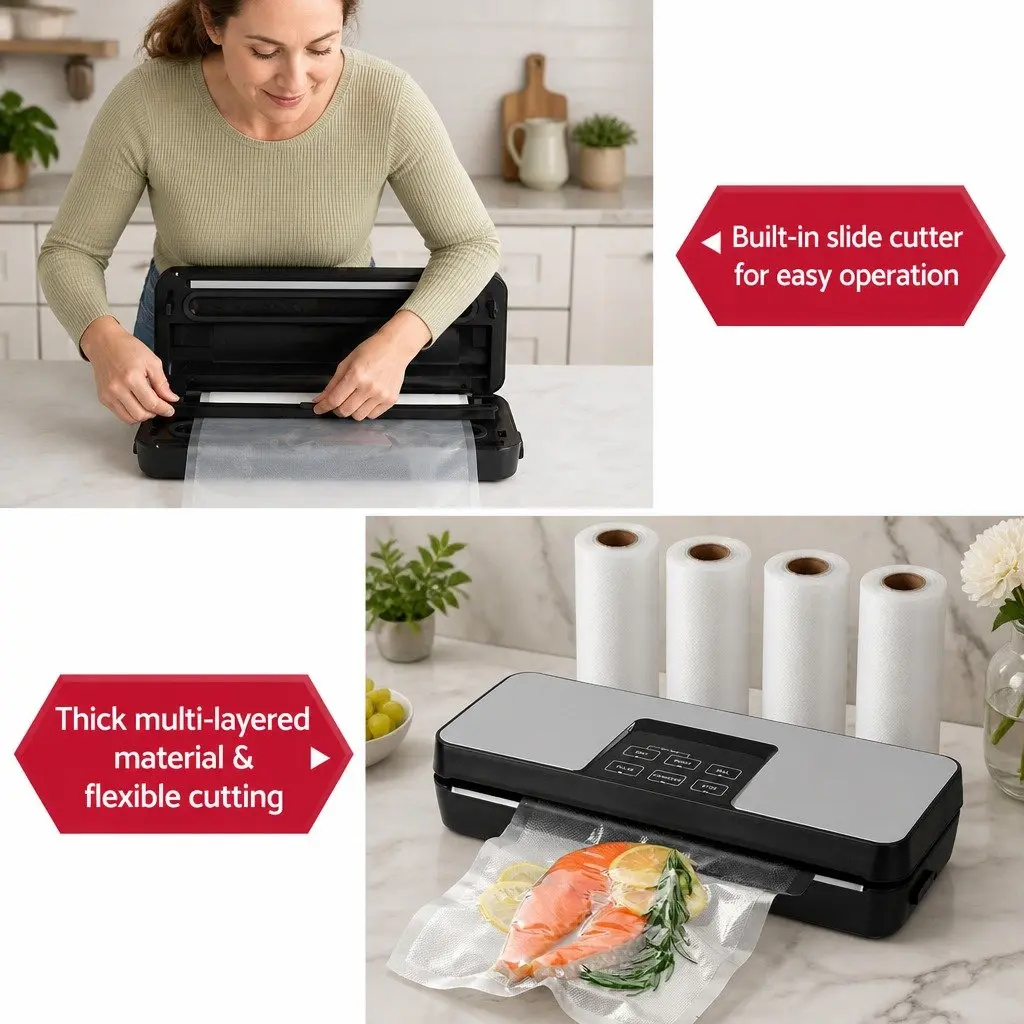 Food Vacuum Sealer Machine Automatic Sealing 28cm Silver and Black