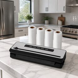 Food Vacuum Sealer Machine 110W Touch Control Cutter Dry Wet Canister Sealing