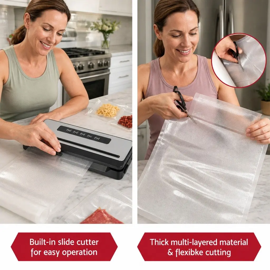 Food Vacuum Sealer Machine 110W Touch Control 32cm Silver Black