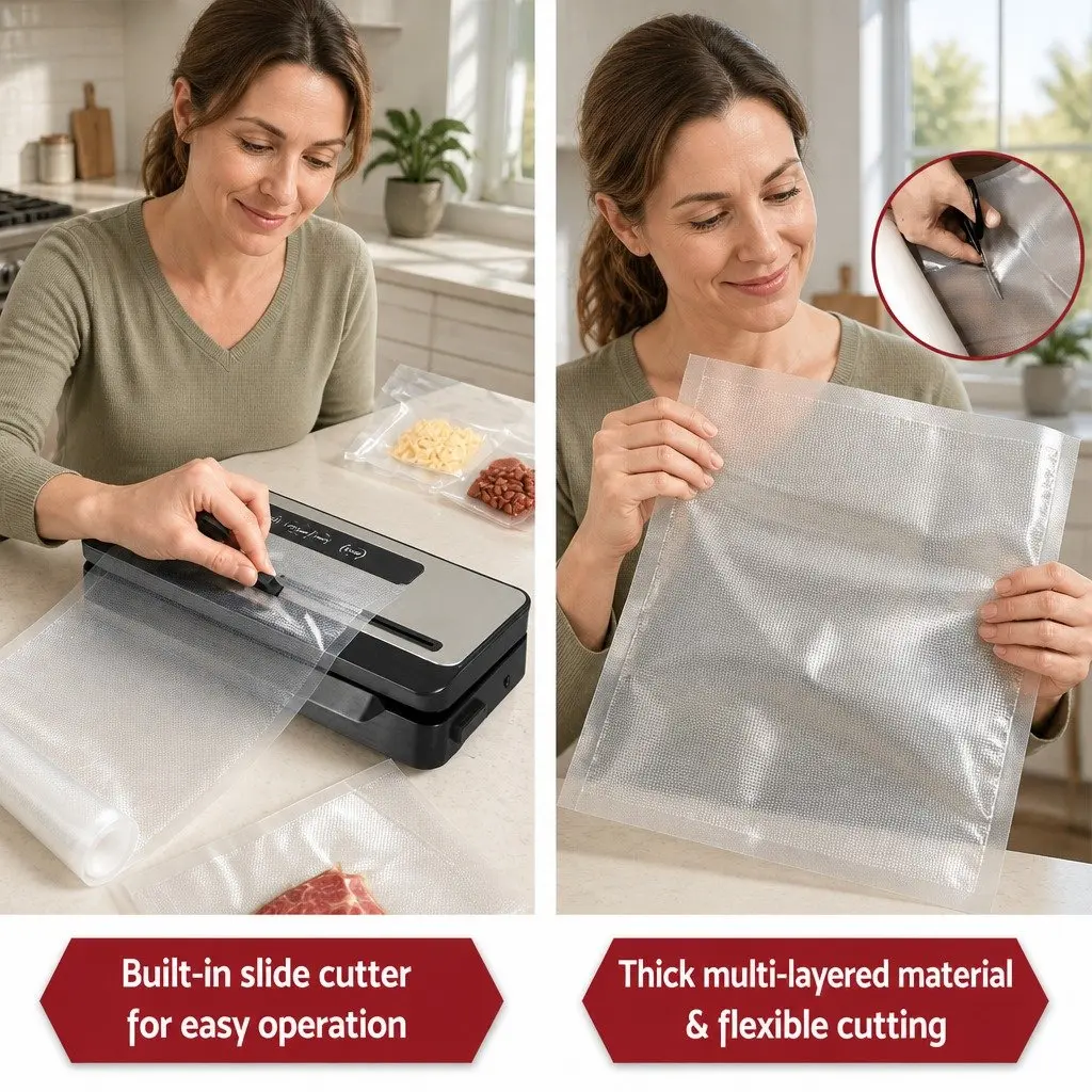 Food Vacuum Sealer Machine Touch Control 110W Silver and Black