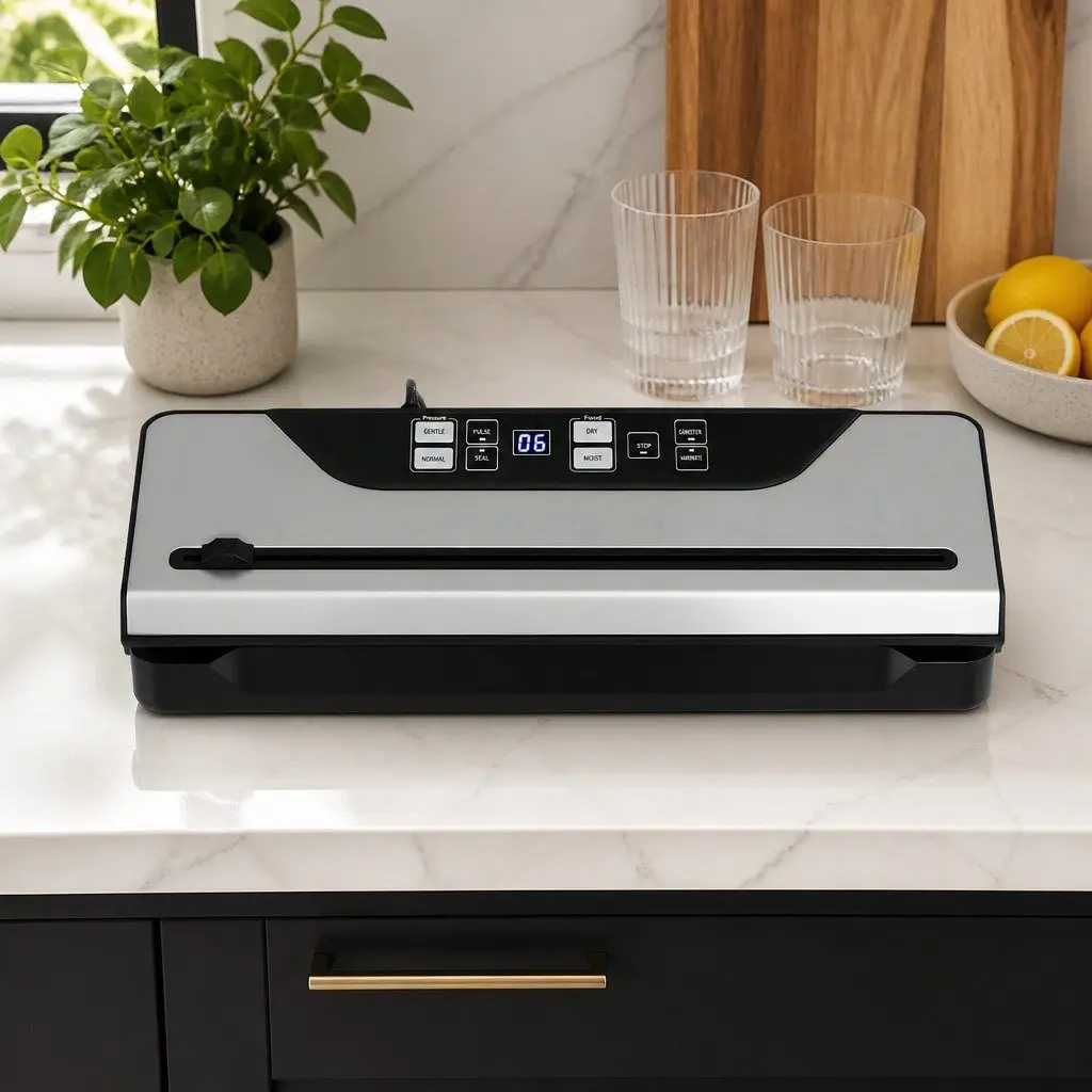 Food Vacuum Sealer Machine Auto Seal 9 Modes Marinate Adjustable Vacuum Pressure Black