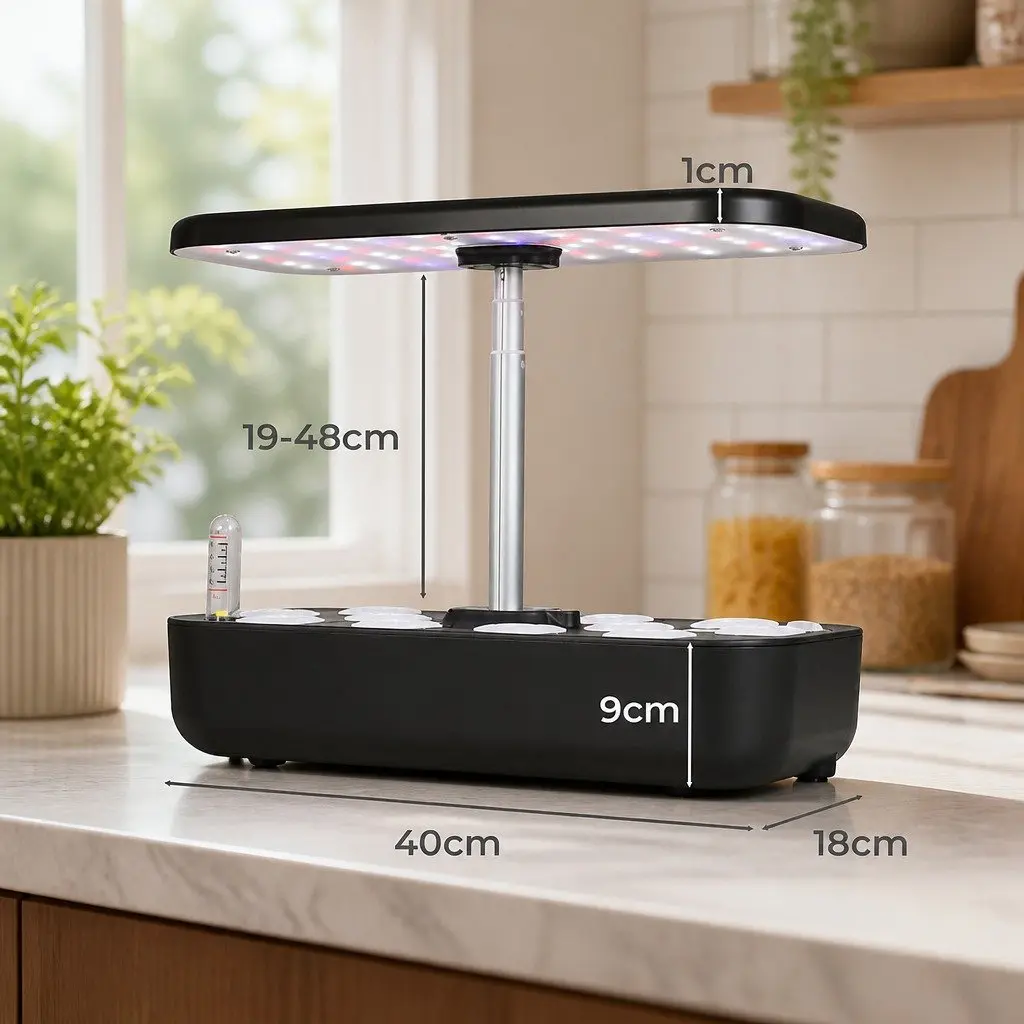 Hydroponic Growing System Indoor 12 Plants Herb Garden LED Grow Lights Water