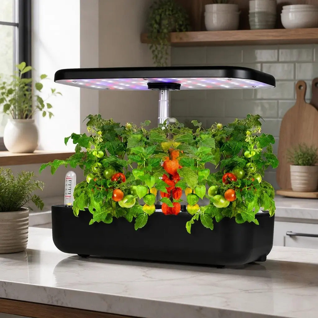 Hydroponic Growing System Indoor 12 Plants Herb Garden LED Grow Lights Water