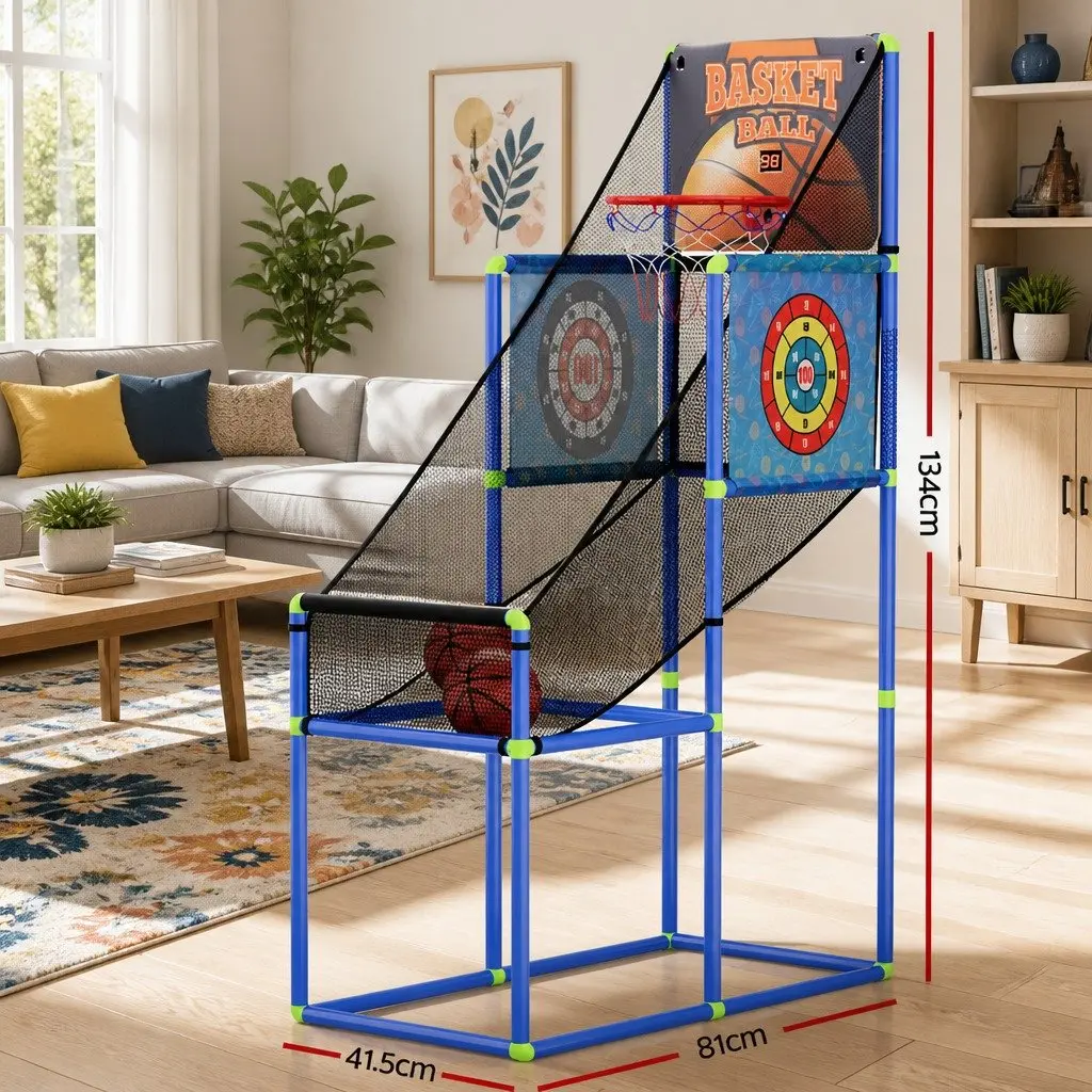 Basketball Shooting Game Machine 3-in-1 Electronic Scorer Adjustable Indoor