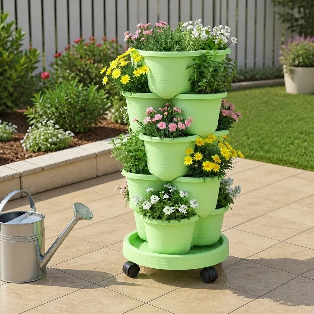 5-Tier Vertical Planter with Wheels
