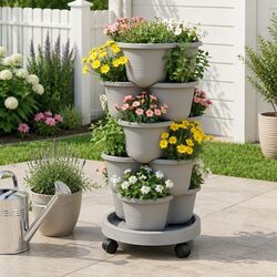 Versatile 5 Tier Vertical Garden Planter with Auto-Drainage