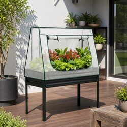 Reliable Elevated Garden Bed with Mini Greenhouse Cover