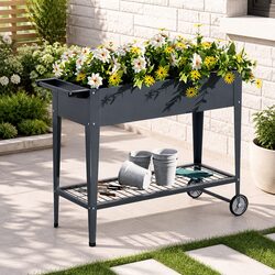 Raised Garden Bed Elevated Planter Box 100x40x80cm Portable Container Herbs